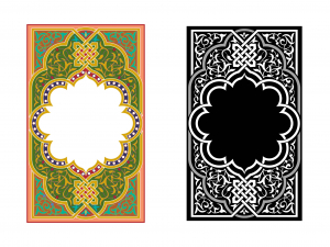 وکتور اسلیمی در دو طرح مشکی و سبز و فیروزه ای